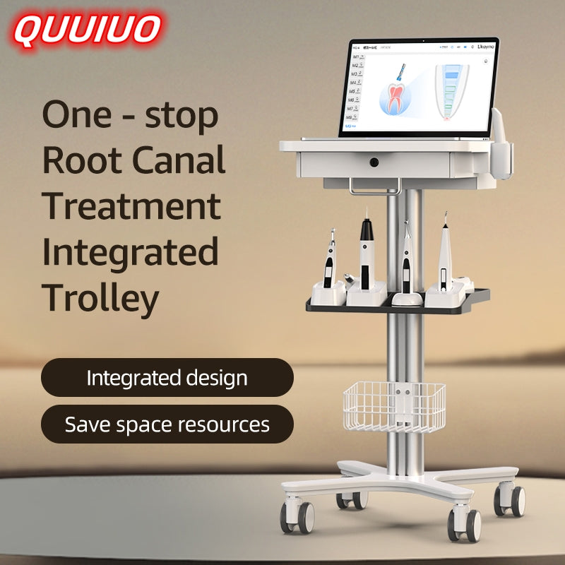 Dental Clinic Trolley Cart with Oral Scanner Holder and Equipment Pallet,Hospital Mobile Workstation with Laptop Tray and Silent Wheels, for Office School Salon Lab etc.