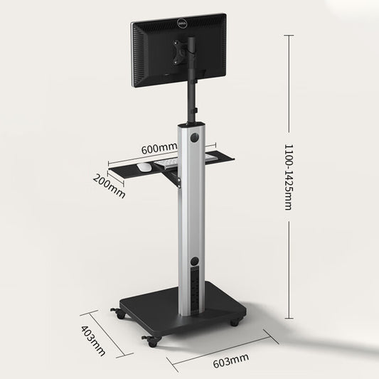 Mobile Workstation with Monitor Mount,Medical Trolley Cart with Wheels, Medical Nurse Hospital Workstation, Office Portable Computer Cart Keyboard Tray