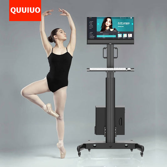 Mobile Workstation with Monitor Mount,Medical Trolley Cart with Wheels, Medical Nurse Hospital Workstation, Office Portable Computer Cart Keyboard Tray