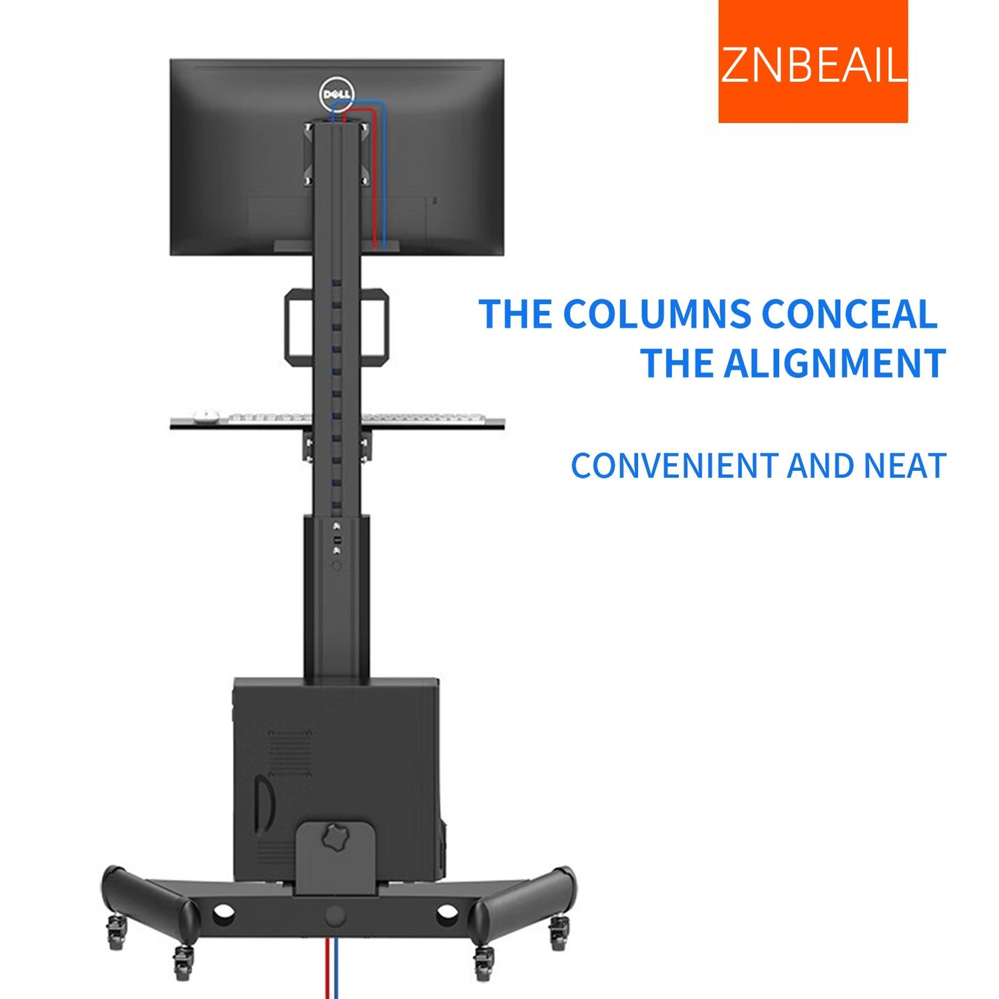 Mobile Workstation with Monitor Mount,Medical Trolley Cart with Wheels, Medical Nurse Hospital Workstation, Office Portable Computer Cart Keyboard Tray
