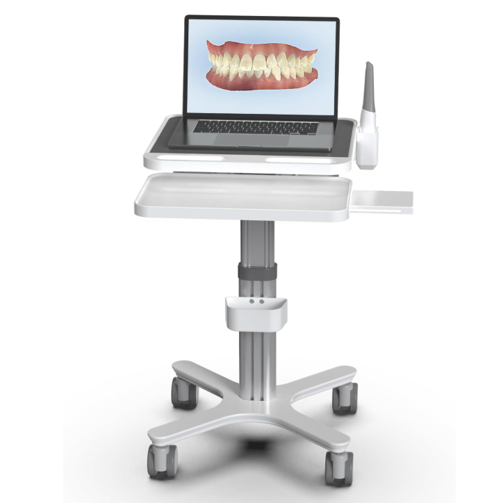 Medical Trolley Cart with Laptop Tray and Oral Scanner Holder, Dental Clinic Cart on Wheels for Hospital Beauty Salons