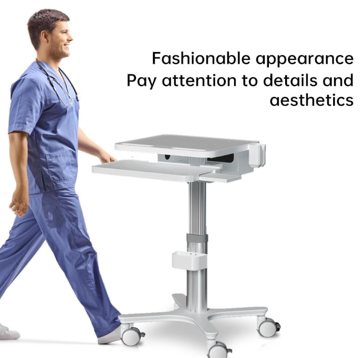 Medical Trolley Cart with Laptop Tray and Oral Scanner Holder, Dental Clinic Cart on Wheels for Hospital Beauty Salons