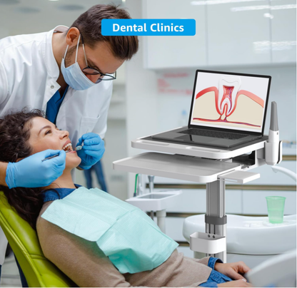 Medical Trolley Cart with Laptop Tray and Oral Scanner Holder, Dental Clinic Cart on Wheels for Hospital Beauty Salons