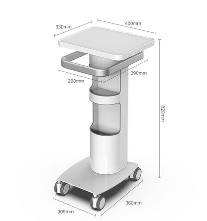 Mobile Medical Cart Trolley with 4 Silent Wheels Dental Equipment Workstation for Dental Clinic Hospital Beauty Salon with 15.7"× 13" Tabletop and 2 Storage Cell