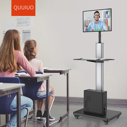 Mobile Workstation with Monitor Mount,Medical Trolley Cart with Wheels, Medical Nurse Hospital Workstation, Office Portable Computer Cart Keyboard Tray